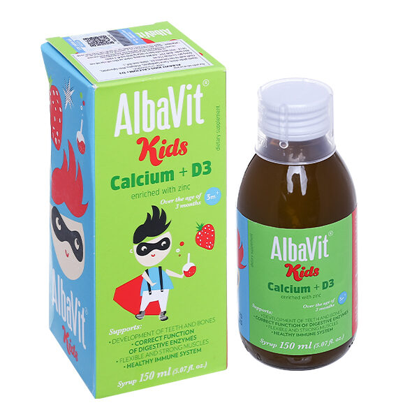 Siro Albavit Kids Calcium + D3 hỗ trợ tăng chiều cao