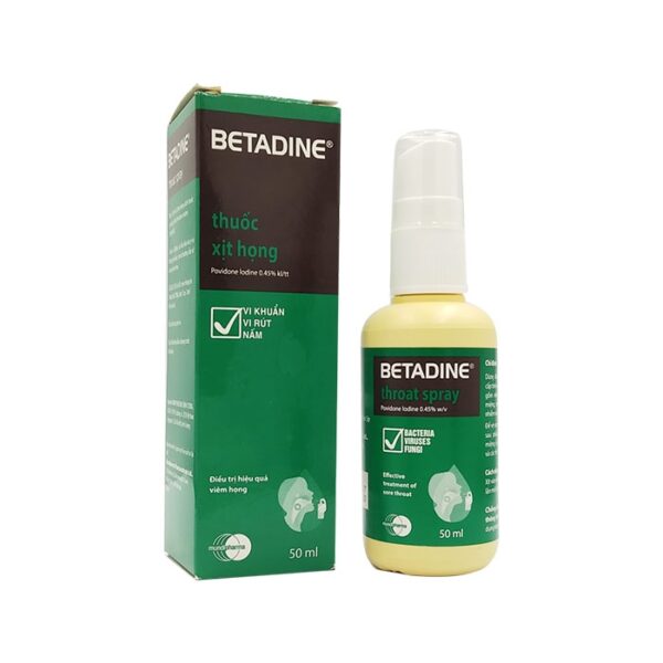 Thuốc xịt họng Betadine Throat Spray 0.45% 50ml