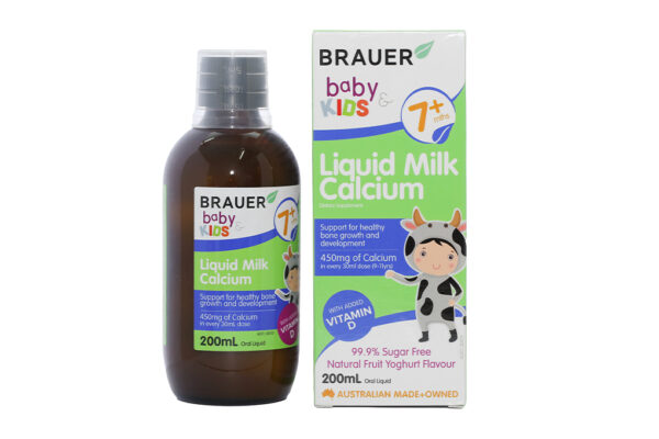 Siro Brauer Liquid Milk Calcium hỗ trợ phát triển xương cho bé