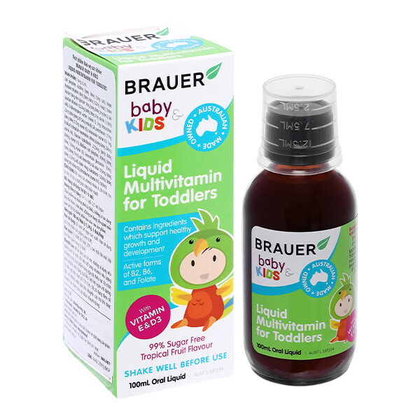 Siro Brauer Liquid Multivitamin bổ sung vitamin cho bé 1 - 3 tuổi