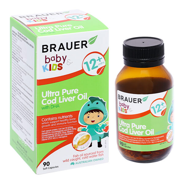 Brauer Ultra Pure Cod Liver Oil With DHA giúp phát triển xương cho bé
