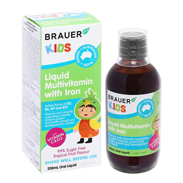 Siro Brauer Kids Liquid Multivitamin With Iron bổ sung vitamin cho bé