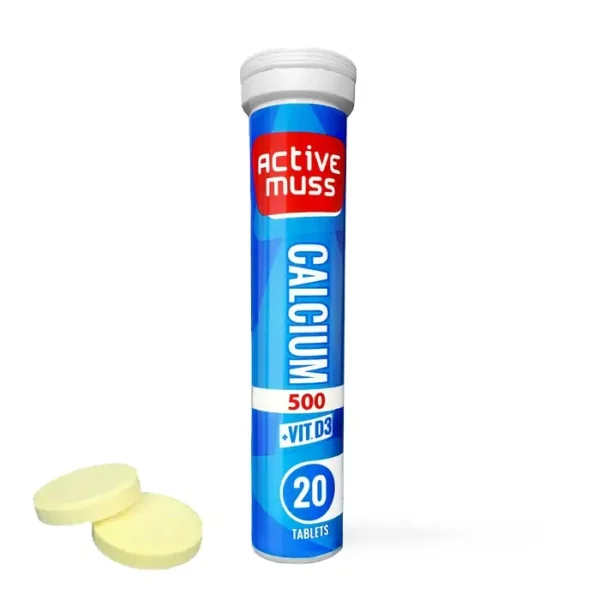 Calcium 500mg Vit D3 Active Muss, Tube 20 viên