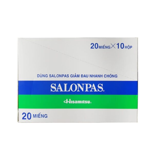 Cao dán Salonpas, Hộp 20 miếng x 10 hộp