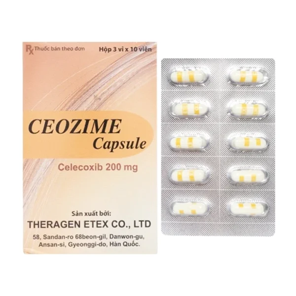 Ceozime 200mg Theragen Etex 3 vỉ x 10 viên - Trị triệu chứng viêm khớp