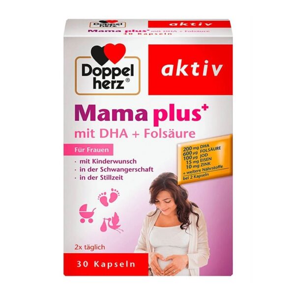 Viên bổ sung Vitamin cho bà bầu Mama Plus Doppelherz, Hộp 30 viên  //
