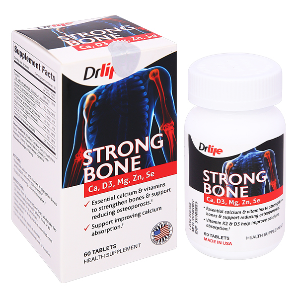 Drlife Strong Bone bổ sung canxi, ngừa loãng xương