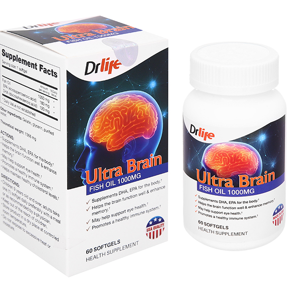 Drlife Ultra Brain hỗ trợ sức khỏe tim mạch, não bộ, thị lực
