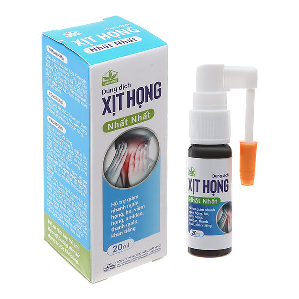 Dung dịch xịt họng Nhất Nhất hỗ trợ giảm ho, khản tiếng