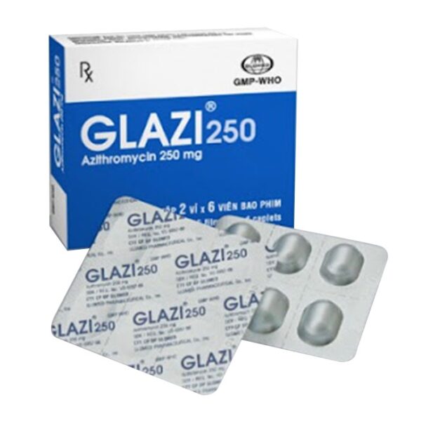 Glazi 250mg Glomed 2 vỉ x 6 viên