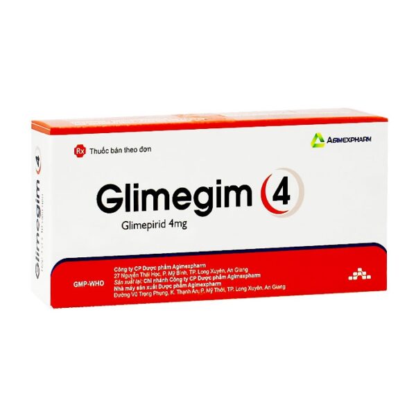 Glimegim 4mg Agimexpharm 3 vỉ x 10 viên