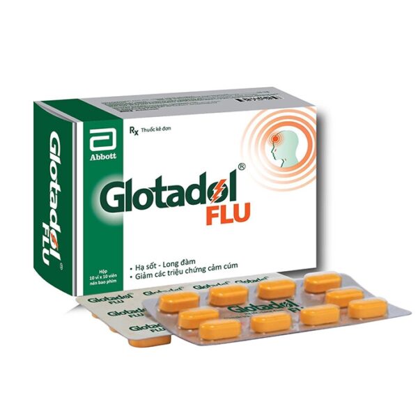 Glotadol Flu Abbott, Hộp 100 viên