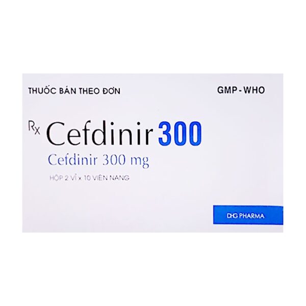 Cefdinir 300mg DHG 2 vỉ x 10 viên