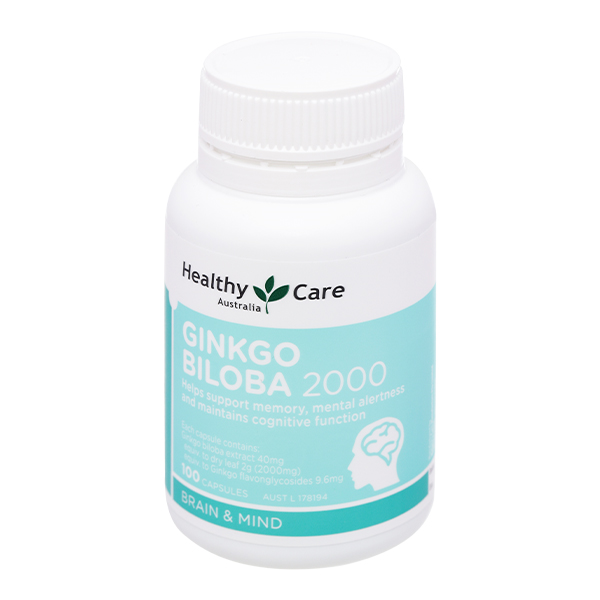 Healthy Care Ginkgo Biloba 2000 giúp tăng cường tuần hoàn máu não