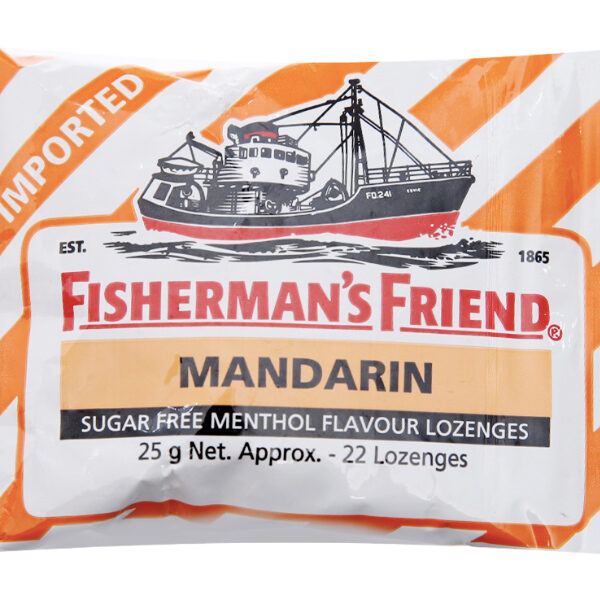 Kẹo cay Con Tàu Fisherman's Friend không đường vị quýt và menthol