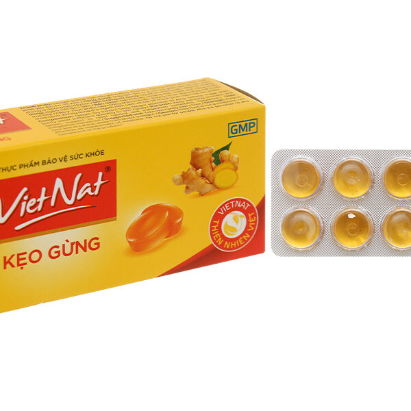 Kẹo gừng VietNat hỗ trợ giảm nôn, đầy hơi
