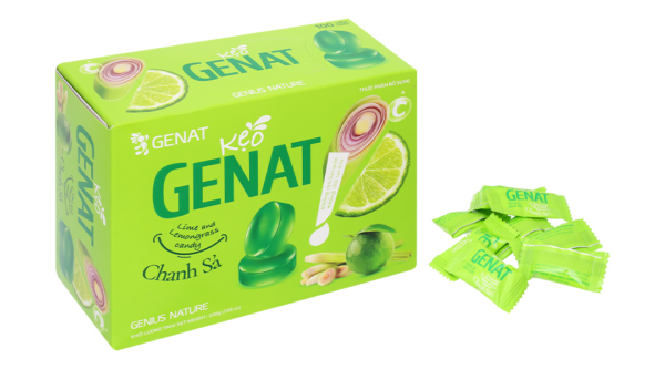 Kẹo ngậm Genat Lime and Lemongrass candy Chanh Sả