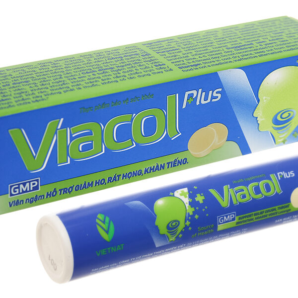 Viên ngậm Viacol Plus hỗ trợ giảm ho, đau rát họng