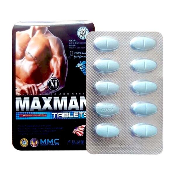 Thực phẩm bảo vệ sức khỏe Maxman, 1 vỉ x 10 viên - Tăng cường sinh lý nam