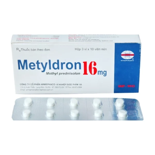 Metyldron 16mg Armephaco 3 vỉ x 10 viên - Trị hen phế quản