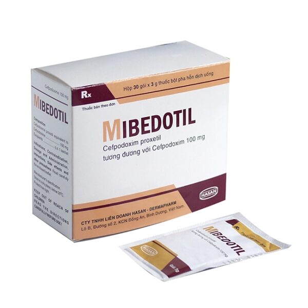 Hasan Mibedotil 100mg, Hộp 30 gói