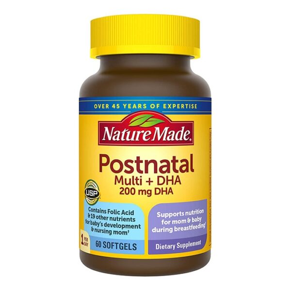 Nature Made Postnatal Multi DHA 200mg, Chai 60 viên