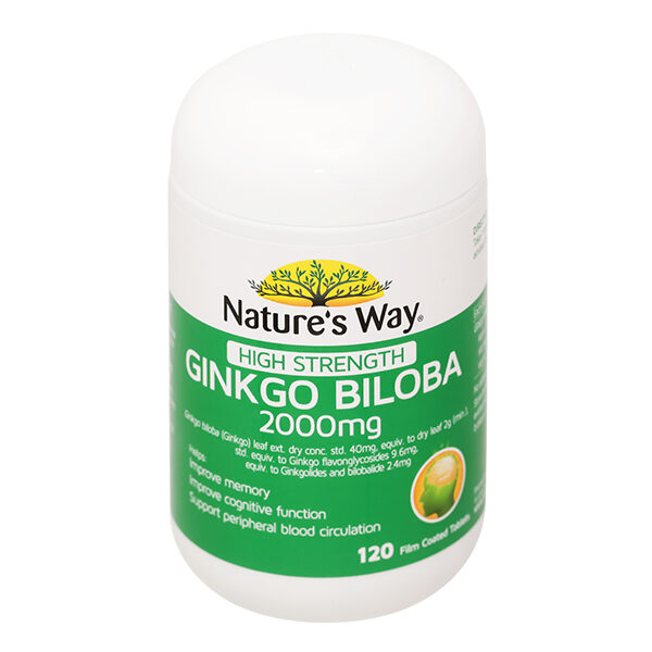 Nature's Way High Strength Ginkgo Biloba 2000mg hỗ trợ tuần hoàn não
