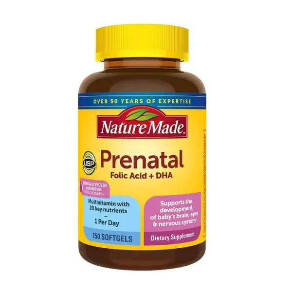 Prenatal Folic Acid + DHA Nature Made 150 viên - Bổ bầu