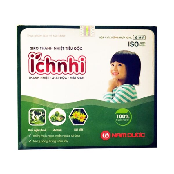 Siro thanh nhiệt tiêu độc Ích Nhi, Hộp 4 vỉ x 5 ống