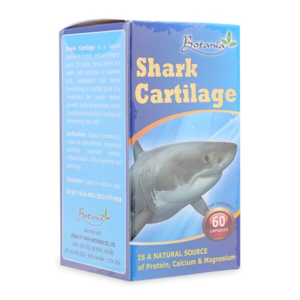 Thực phẩm bảo vệ sức khỏe Botania  Shark Cartilage 750mg, Hộp 60 viên