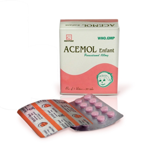 Thuốc Acemol Enfant 100mg Nadypha, Chai 100 viên