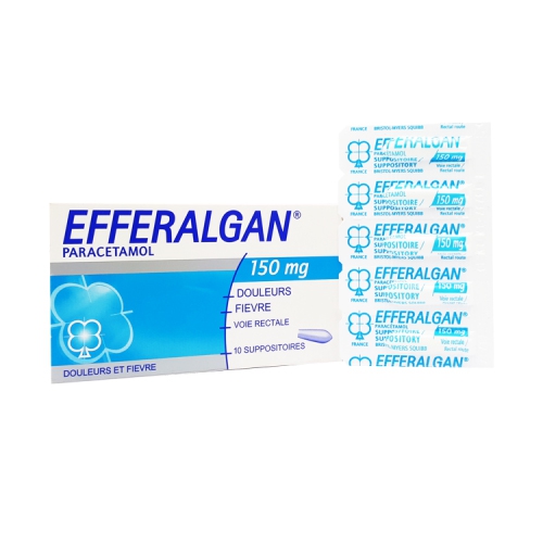 Thuốc đặt Efferalgan 150mg, Paracetamol 150mg, Hộp 10 viên