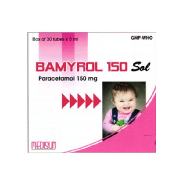 Thuốc hạ sốt Bamyrol 150mg/5ml, Hộp 20 ống