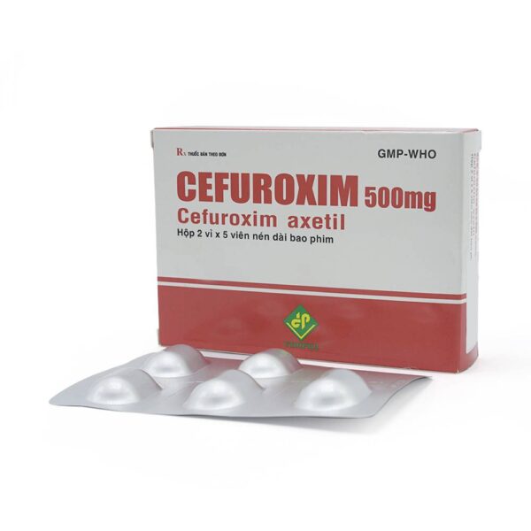 Cefuroxim 500mg Vidiphar, Hộp 100 viên