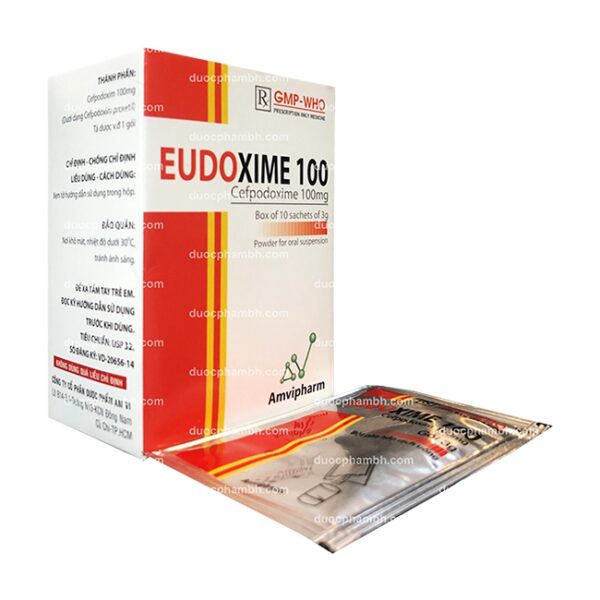 Thuốc kháng sinh Amvipharm Eudoxime 100mg, Hộp 10 gói