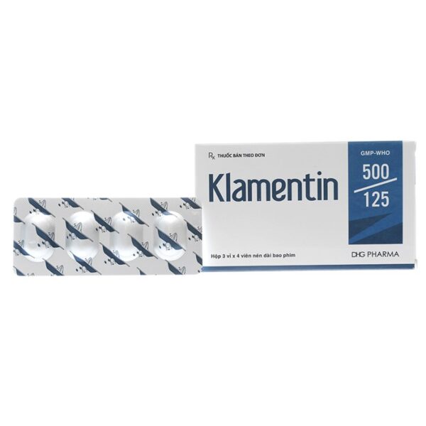 Thuốc kháng sinh Klamentin 625mg DHG, Hộp 12 viên