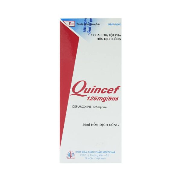 Thuốc kháng sinh Quincef 125 - Cefuroxime 125 mg, Hộp 10 gói x 3,8g