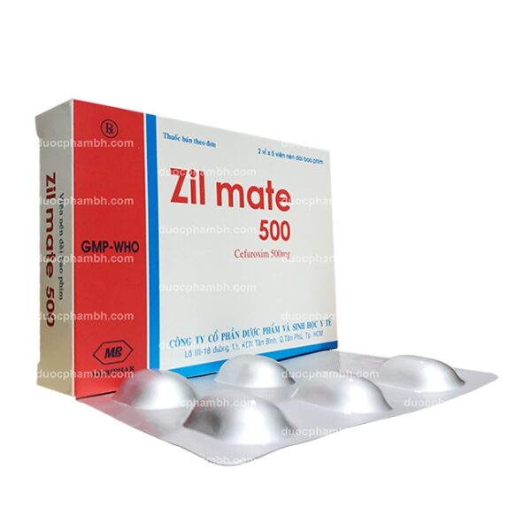 Thuốc kháng sinh Mebiphar ZIL Mate 500mg, Hộp 10 viên