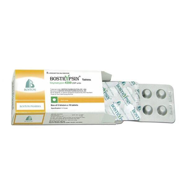 Bostrypsin 4200 Boston, Hộp 2 vỉ x 10 viên