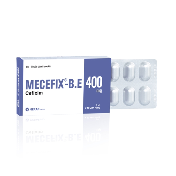 Thuốc MECEFIX - B.E 400MG - CEFIXIM 400MG, Hộp 2 vỉ x 10 viên