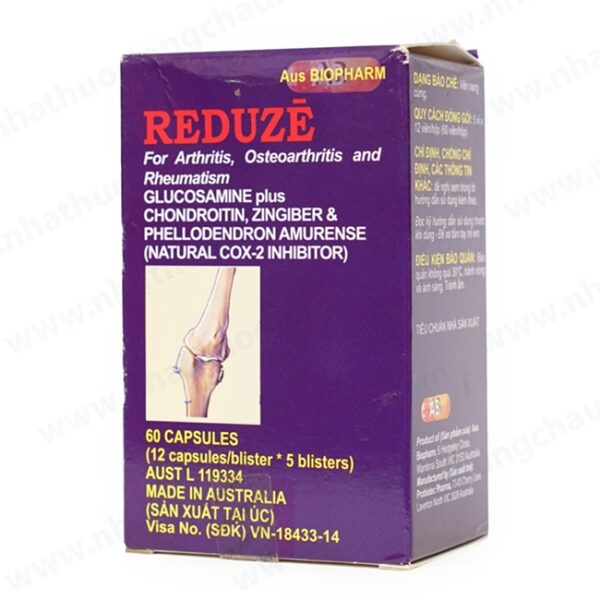 Thuốc Reduze ( Glucosamin, Chondroitin, gừng, cây ma hoàng ) Hộp 60 viên