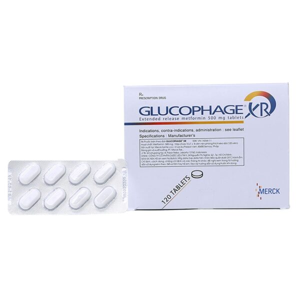 Thuốc trị tiểu đường Glucophage XR 500mg, 120 viên