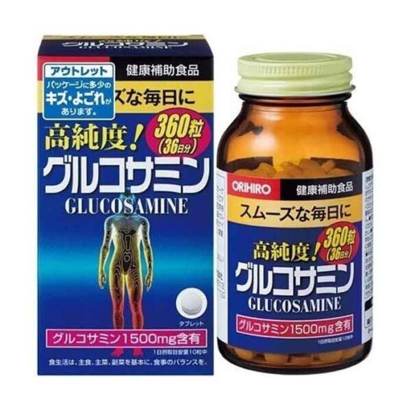 Tpbvsk bổ khớp Orihiro Glucosamine, Chai 360 viên