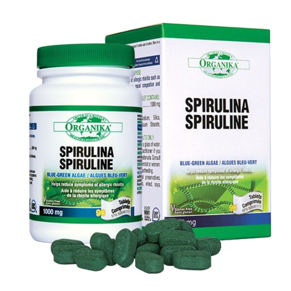 Tpbvsk tảo xoắn Organika Spirulina 1000mg, Chai 90 viên