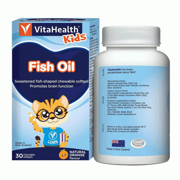 Viên uống bổ sung dầu cá VitaHealth Kids Fish Oil 30 viên