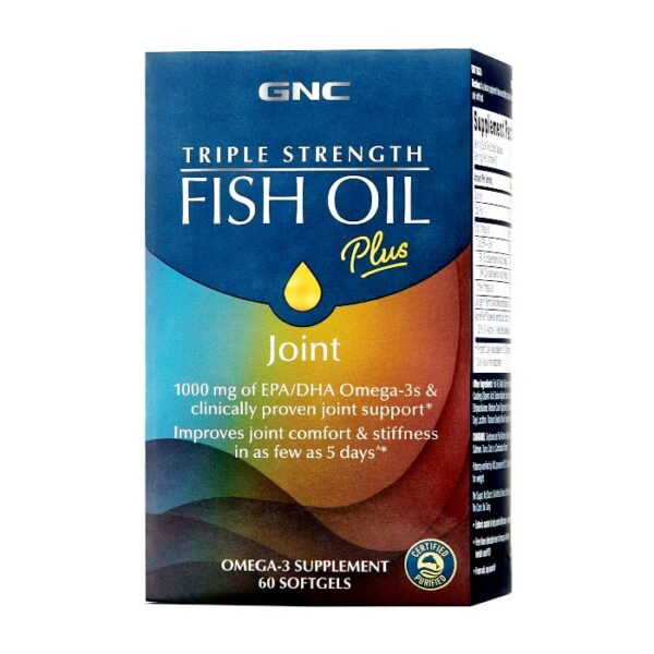 Viên uống dầu cá bổ tim mạch GNC Triple Strength Fish Oil Plus 60 viên