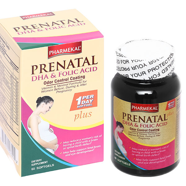 Pharmekal Prenatal DHA & Folic Acid bổ sung vitamin cho bà bầu