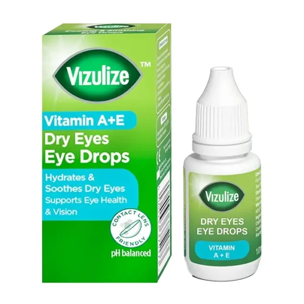 Vitamin A+E Dry Eyes Eye Drops Vizulize 10ml - Giúp giảm khô mắt, mỏi mắt