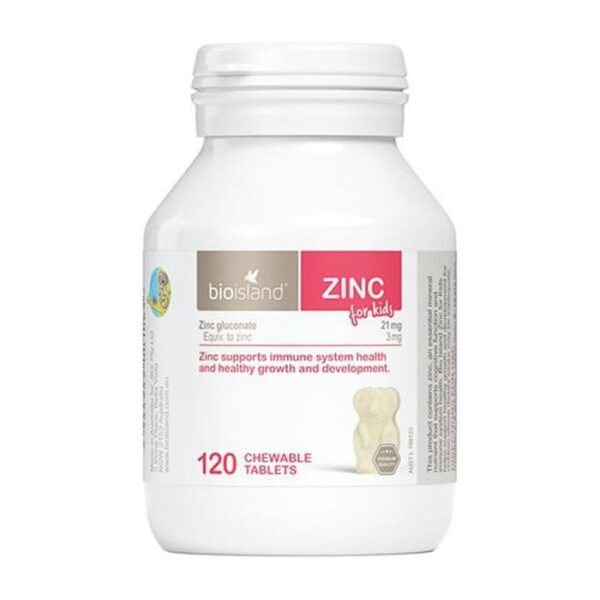 Zinc For Kids Bioisland, 120 viên - Viên nhai bổ sung kẽm