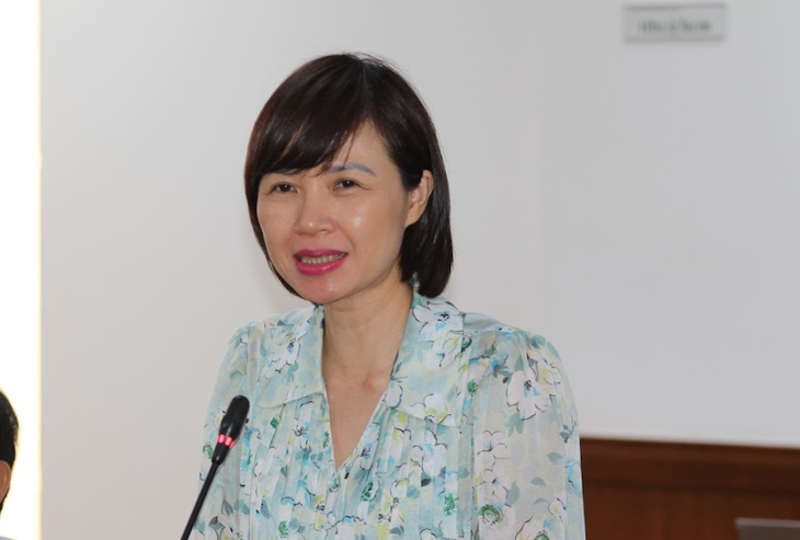 Bà Lê Hồng Nga - phó giám đốc Trung tâm Kiểm soát bệnh tật TP.HCM - thông tin tại họp báo - Ảnh: T.N